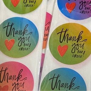 40 Small Thank You Stickers! (Quarter Size)